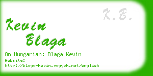 kevin blaga business card